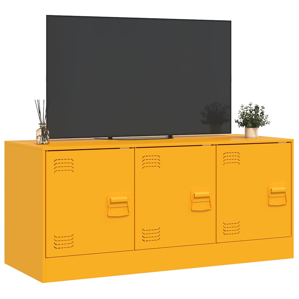 Mobile Porta TV Giallo Senape 99x39x44 cm in Acciaio | homemem39