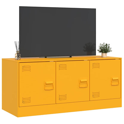 Mobile Porta TV Giallo Senape 99x39x44 cm in Acciaio - homemem39