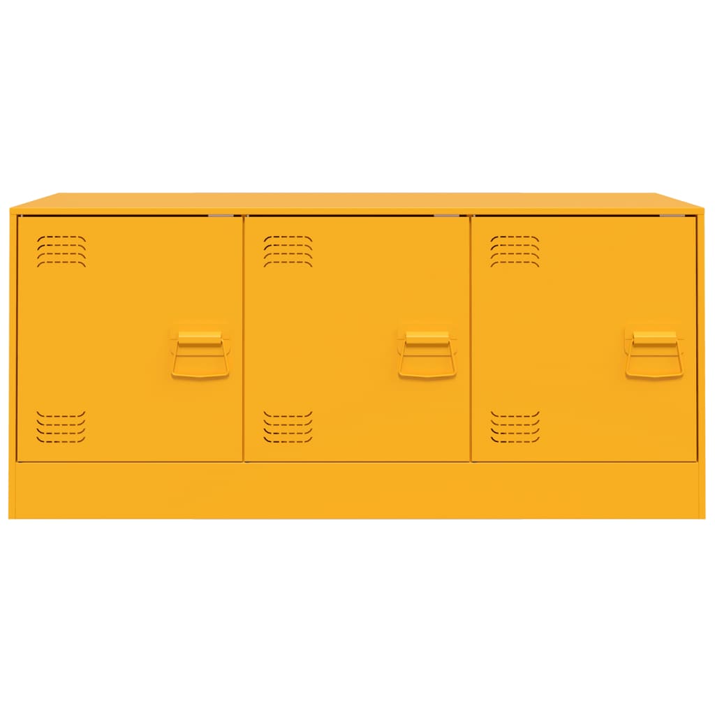 Mobile Porta TV Giallo Senape 99x39x44 cm in Acciaio - homemem39