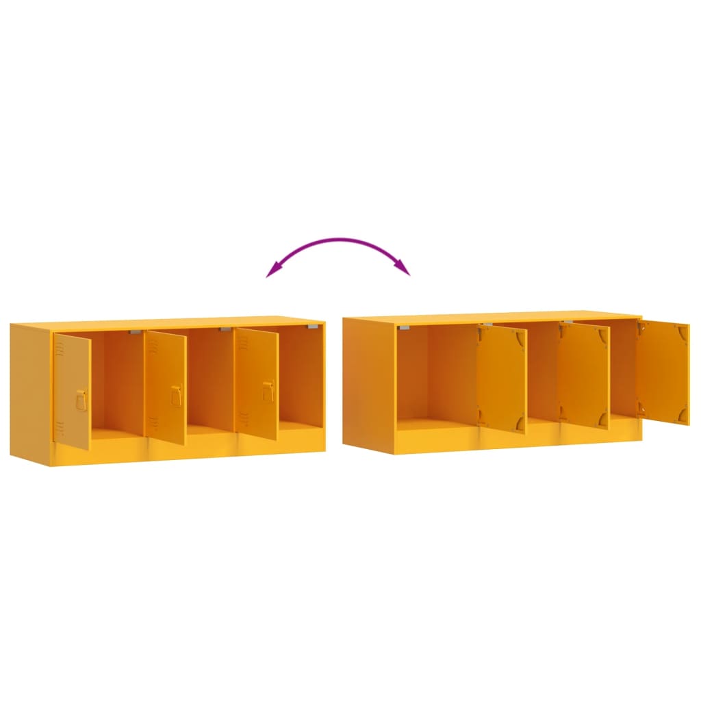 Mobile Porta TV Giallo Senape 99x39x44 cm in Acciaio - homemem39