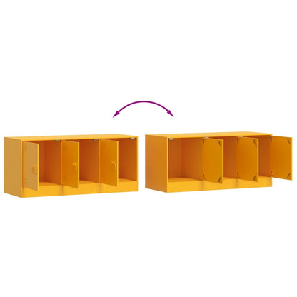 Mobile Porta TV Giallo Senape 99x39x44 cm in Acciaio - homemem39