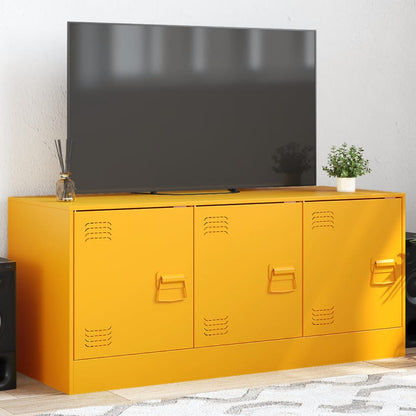 Mobile Porta TV Giallo Senape 99x39x44 cm in Acciaio - homemem39