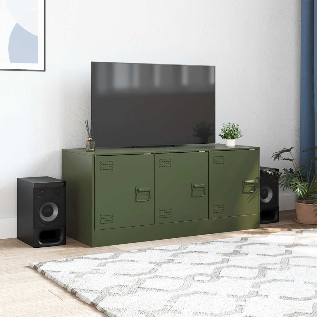 Mobile TV Verde Oliva 99x39x44 cm in Acciaio | homemem39