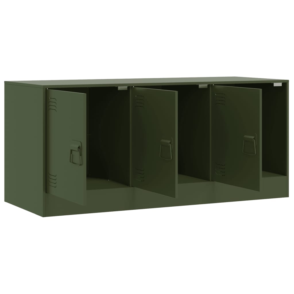 Mobile TV Verde Oliva 99x39x44 cm in Acciaio - homemem39