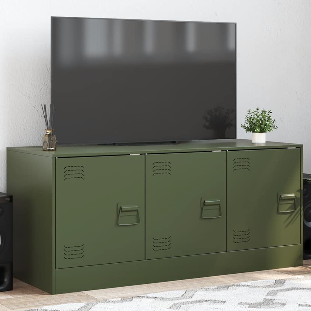 Mobile TV Verde Oliva 99x39x44 cm in Acciaio | homemem39