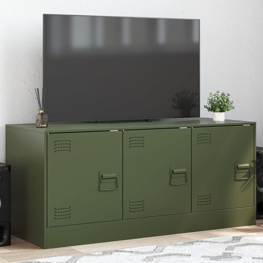 Mobile TV Verde Oliva 99x39x44 cm in Acciaio - homemem39