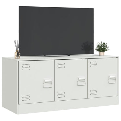Mobile Porta TV Bianco 99x39x44 cm in Acciaio - homemem39