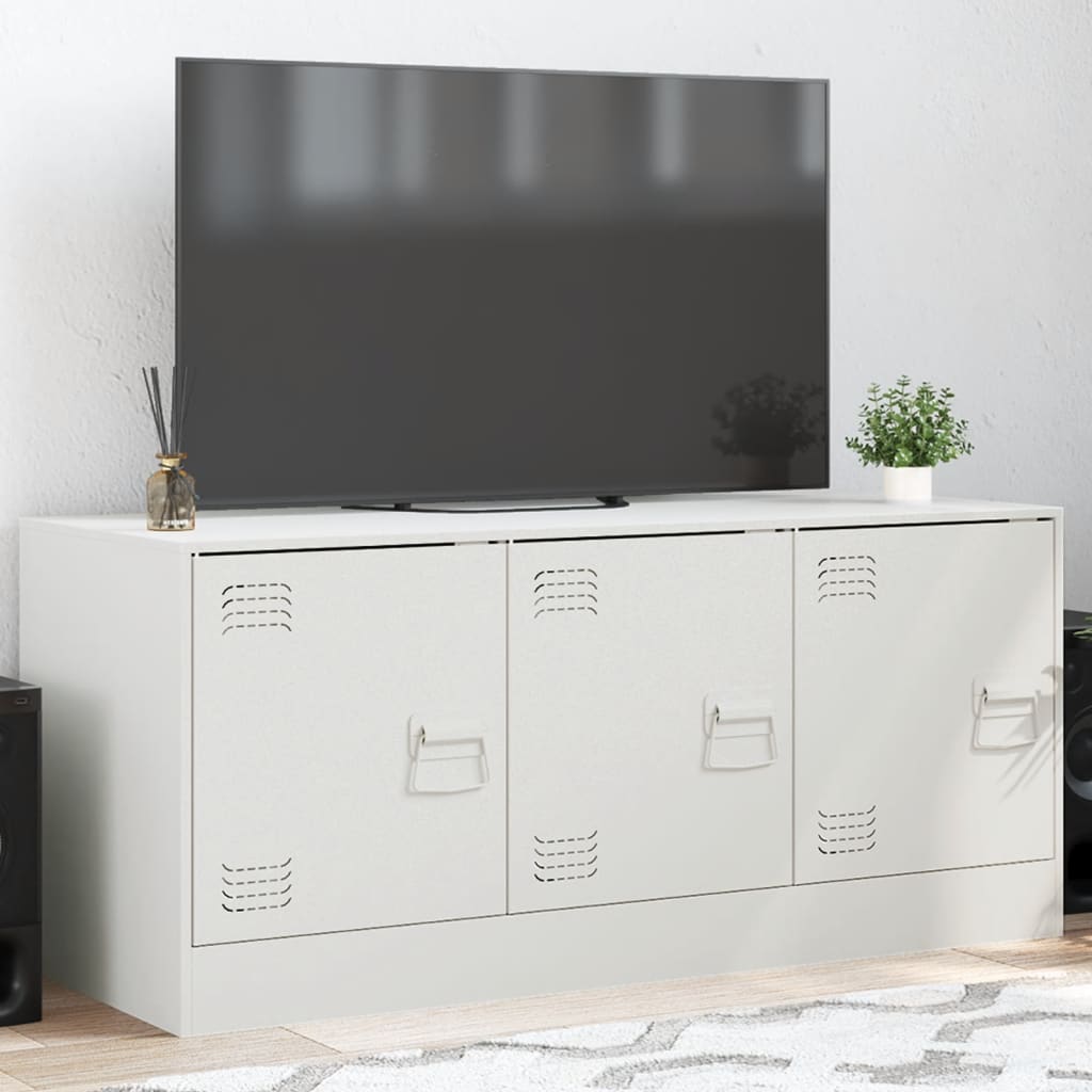 Mobile Porta TV Bianco 99x39x44 cm in Acciaio - homemem39