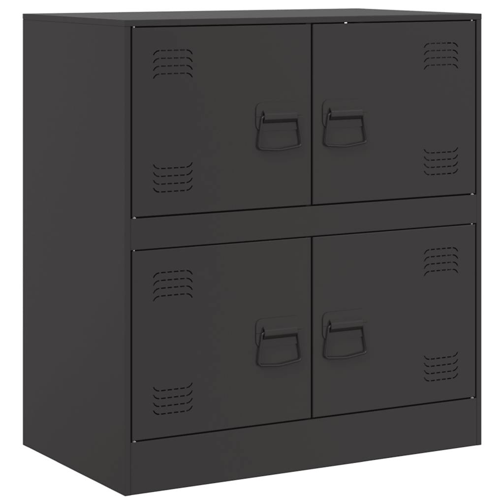 Credenza Nera 67x39x73 cm in Acciaio - homemem39