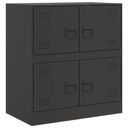 Credenza Nera 67x39x73 cm in Acciaio - homemem39