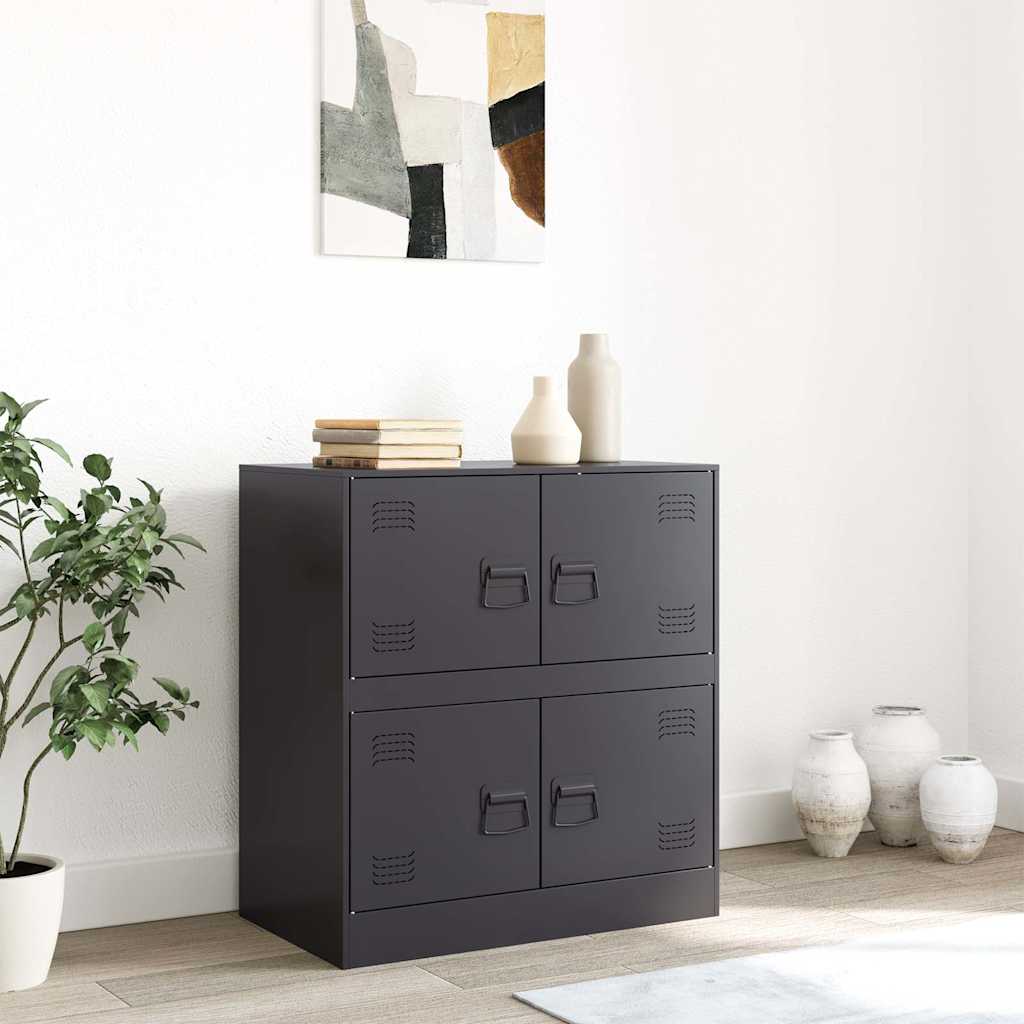 Credenza Nera 67x39x73 cm in Acciaio - homemem39