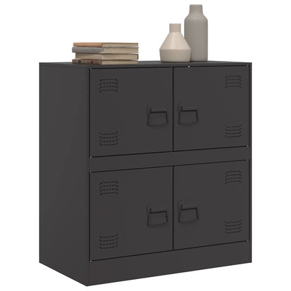 Credenza Nera 67x39x73 cm in Acciaio - homemem39