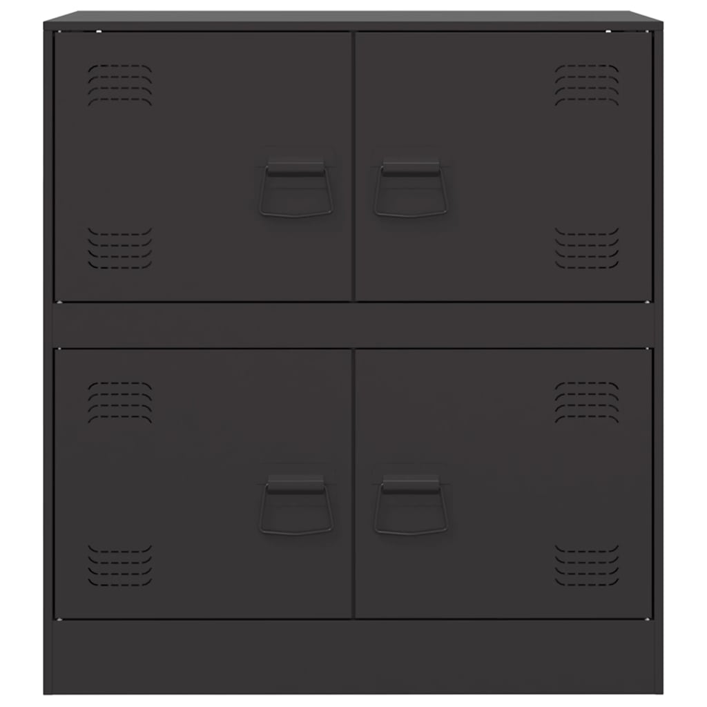 Credenza Nera 67x39x73 cm in Acciaio - homemem39