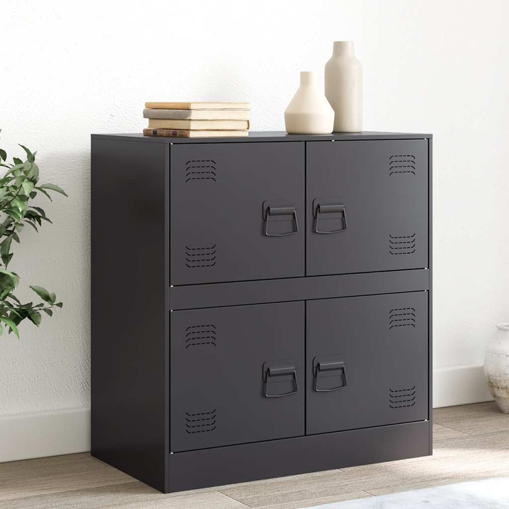Credenza Nera 67x39x73 cm in Acciaio - homemem39