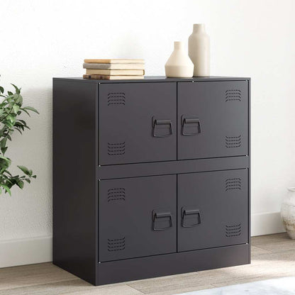 Credenza Nera 67x39x73 cm in Acciaio - homemem39