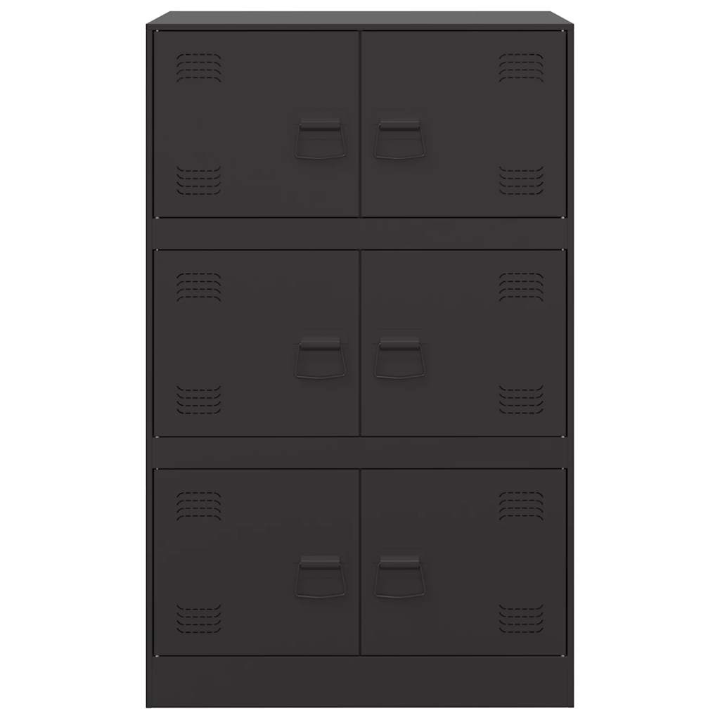 Credenza Nera 67x39x107 cm in Acciaio - homemem39