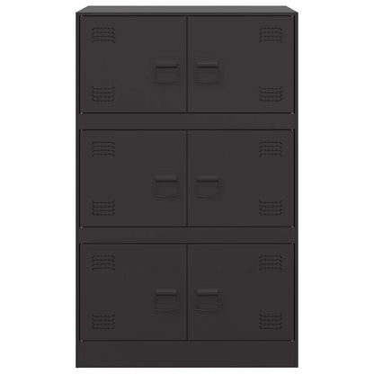 Credenza Nera 67x39x107 cm in Acciaio - homemem39