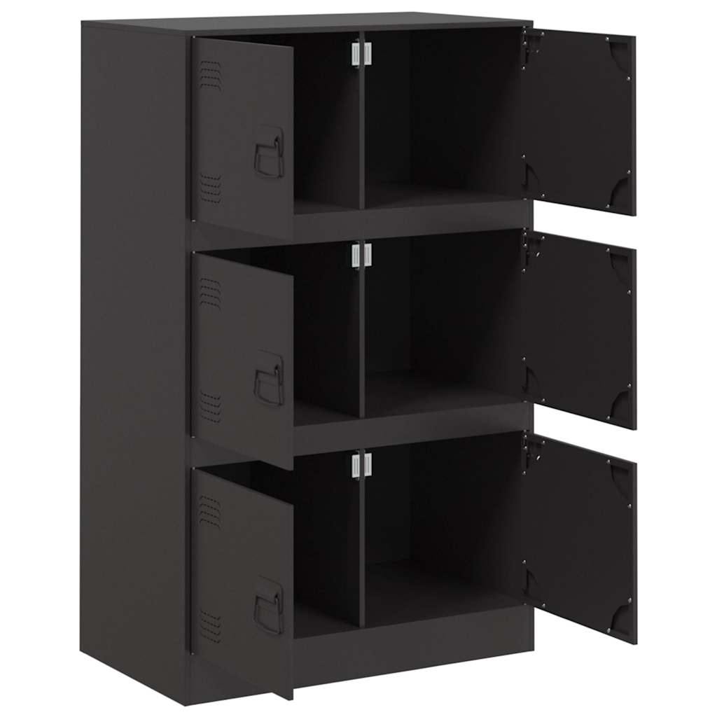 Credenza Nera 67x39x107 cm in Acciaio - homemem39