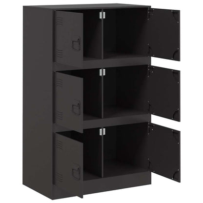 Credenza Nera 67x39x107 cm in Acciaio - homemem39