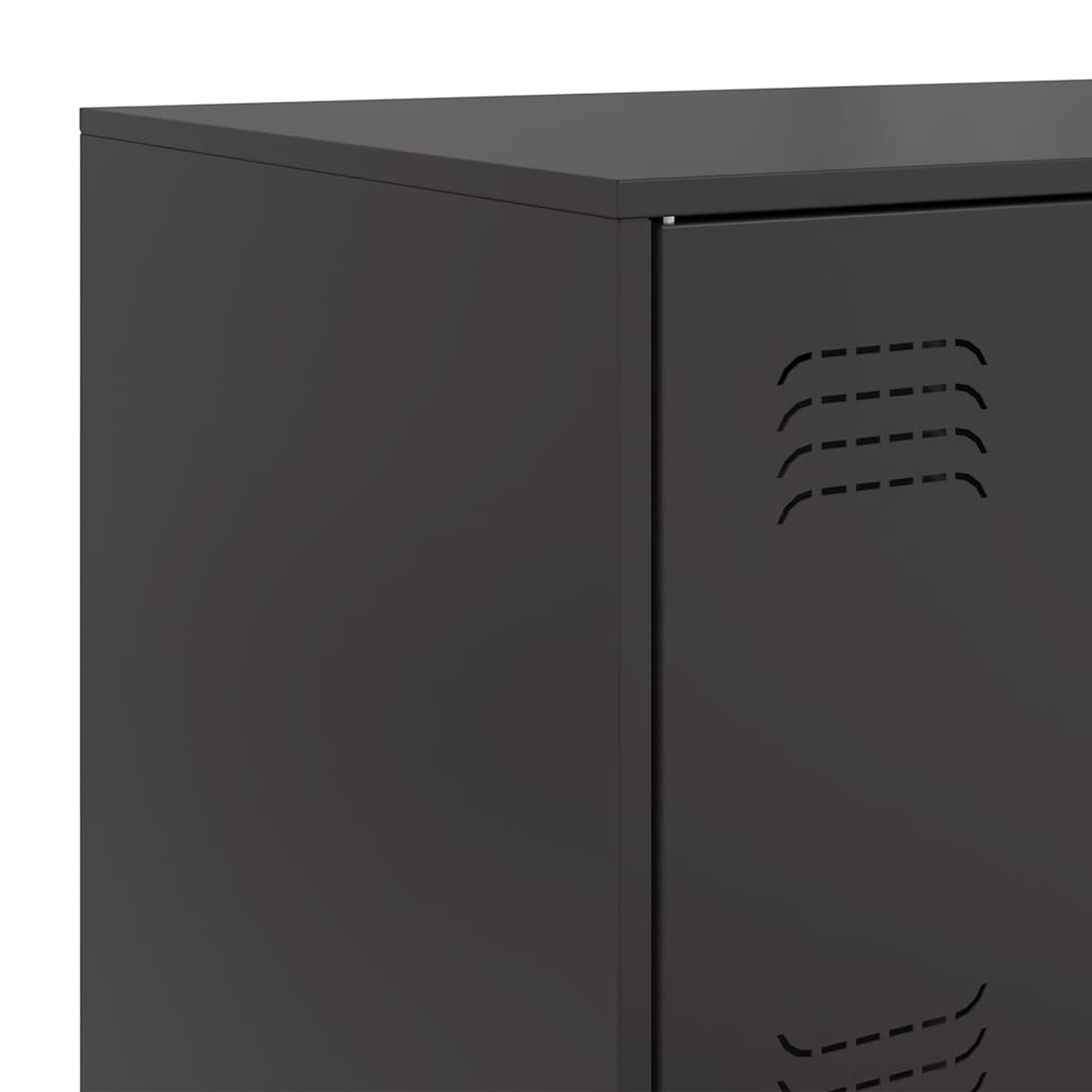 Credenza Nera 67x39x107 cm in Acciaio - homemem39