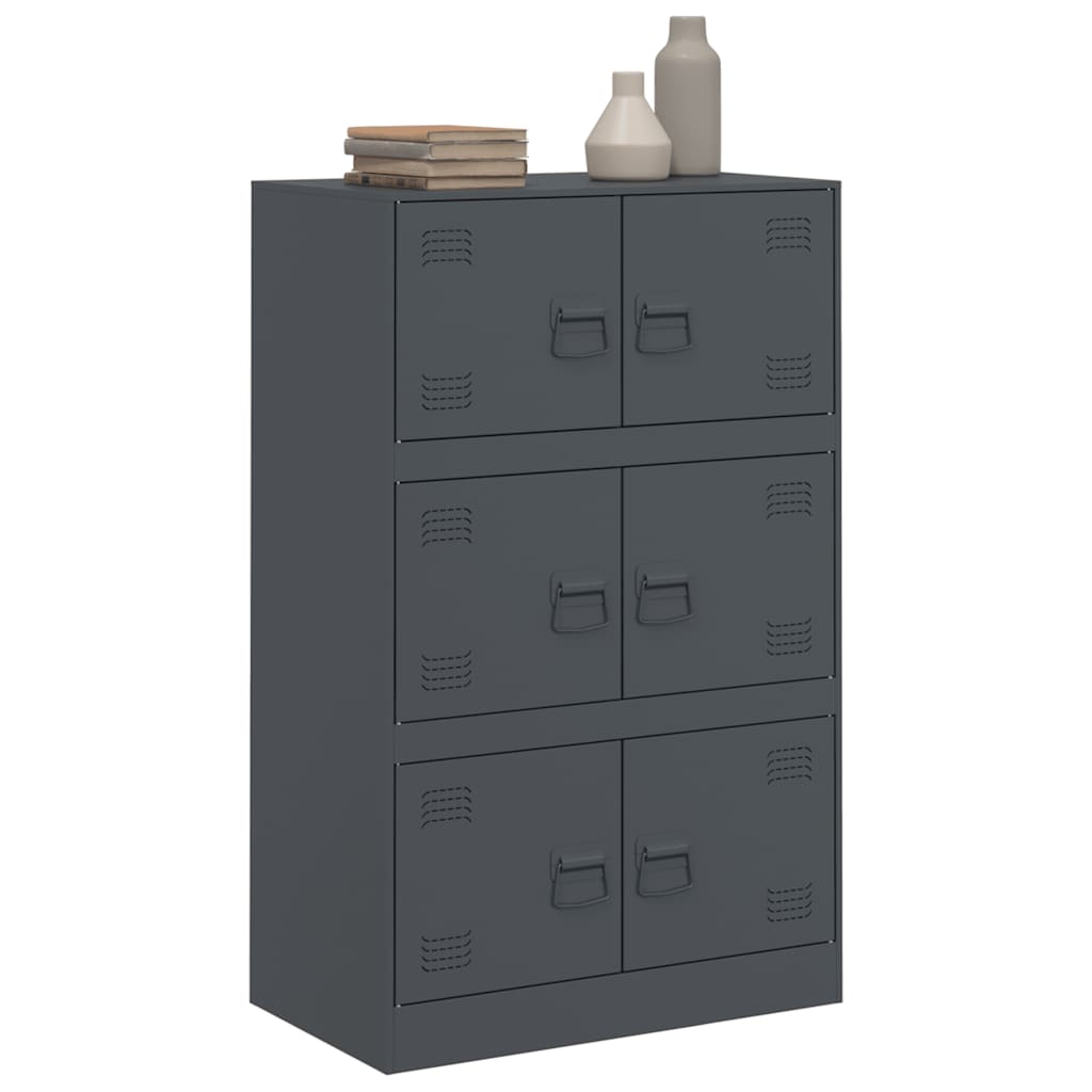 Credenza Antracite 67x39x107 cm in Acciaio - homemem39