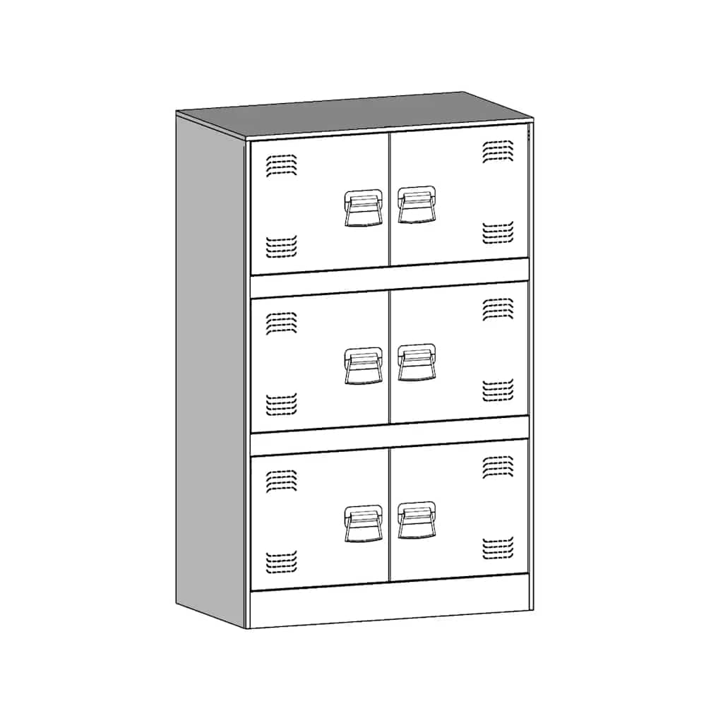 Credenza Antracite 67x39x107 cm in Acciaio - homemem39