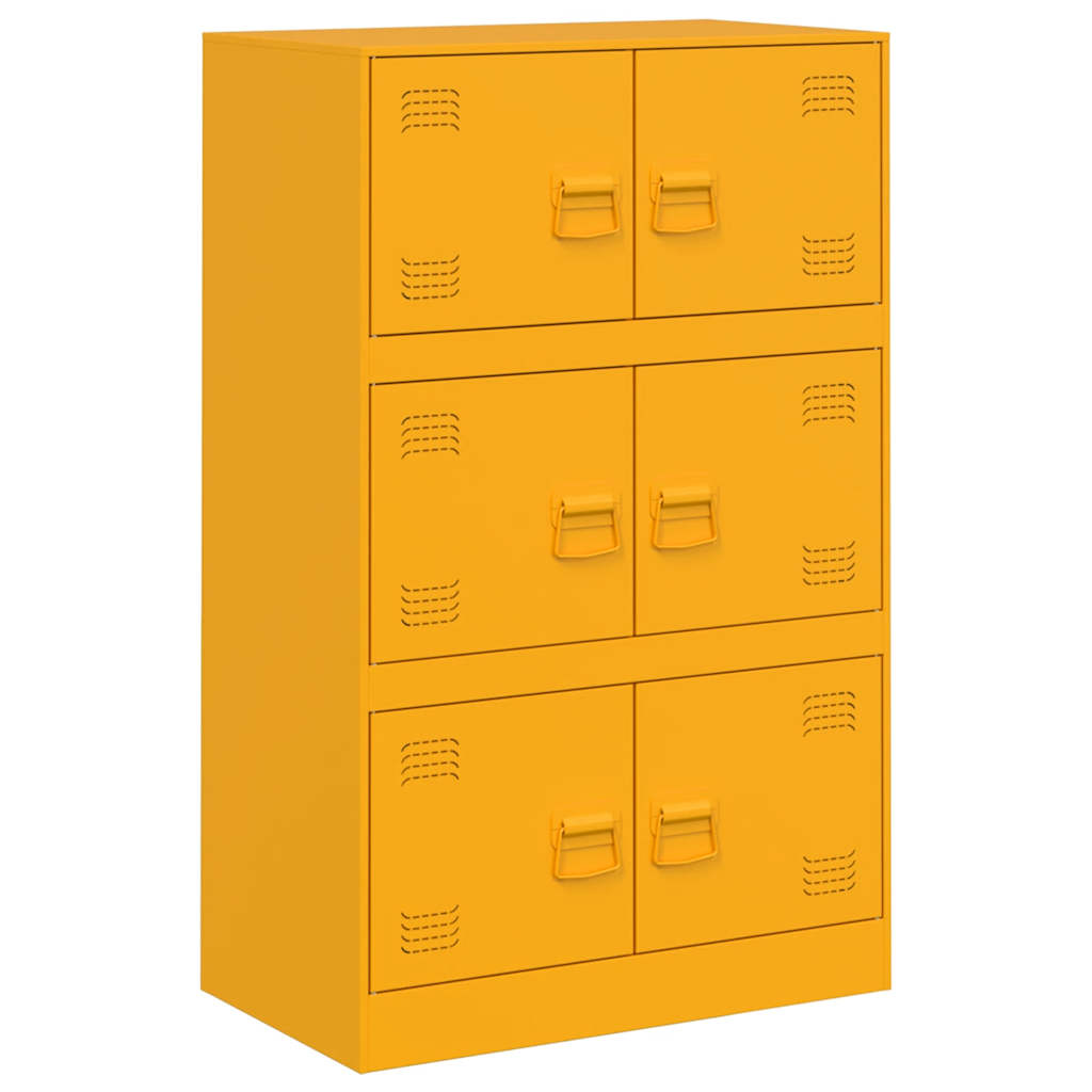 Credenza Giallo Senape 67x39x107 cm in Acciaio - homemem39