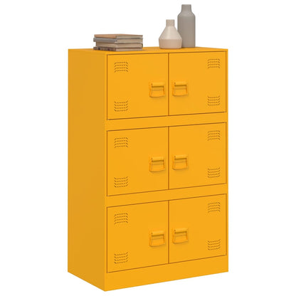 Credenza Giallo Senape 67x39x107 cm in Acciaio - homemem39
