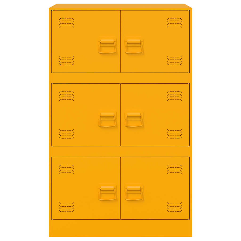 Credenza Giallo Senape 67x39x107 cm in Acciaio - homemem39