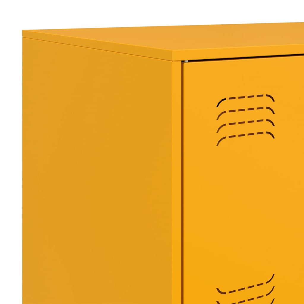 Credenza Giallo Senape 67x39x107 cm in Acciaio - homemem39