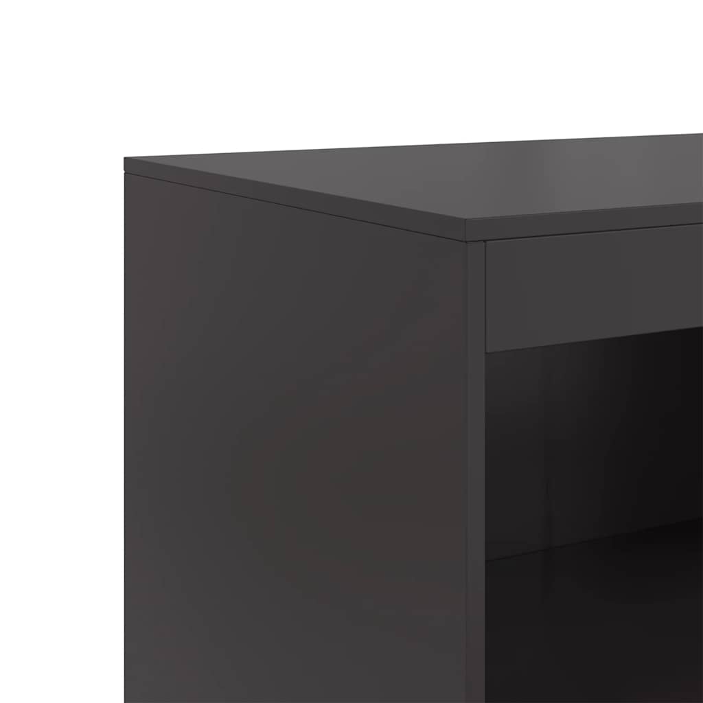 Credenza Nera 67x39x107 cm in Acciaio - homemem39