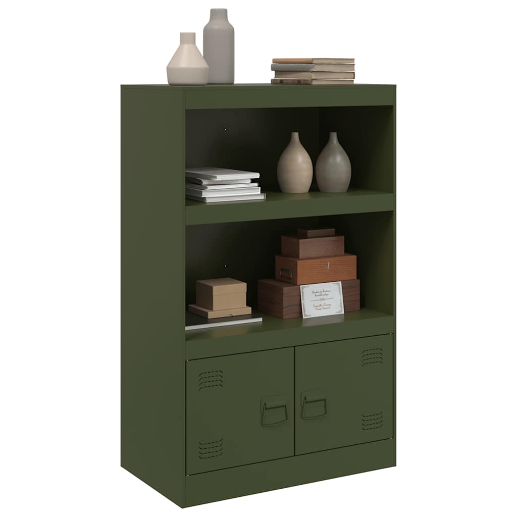 Credenza Verde Oliva 67x39x107 cm in Acciaio - homemem39