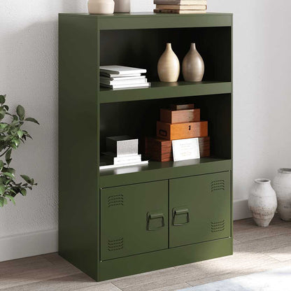 Credenza Verde Oliva 67x39x107 cm in Acciaio - homemem39