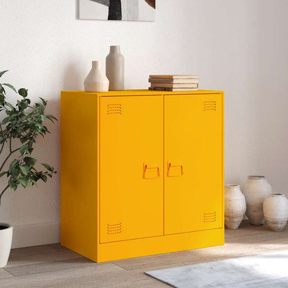 Credenza Giallo Senape 67x39x73 cm in Acciaio - homemem39