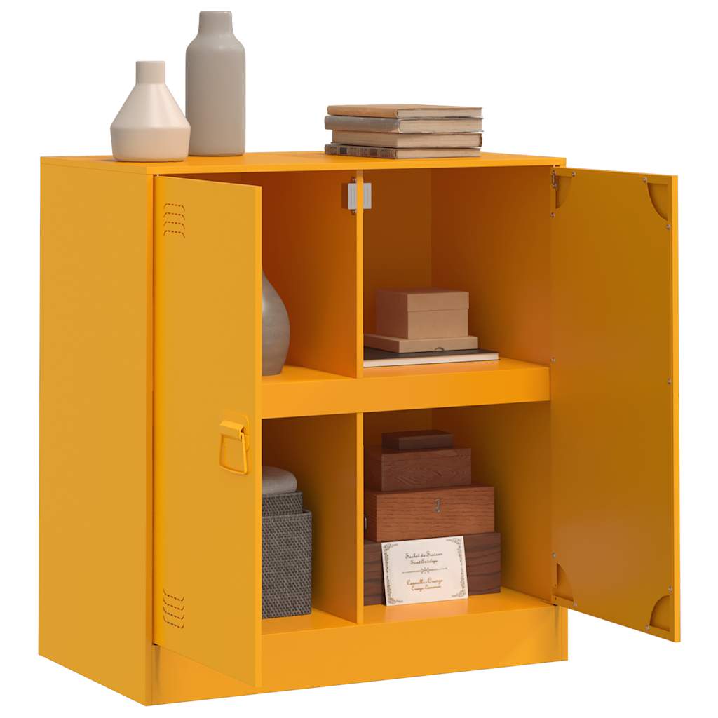 Credenza Giallo Senape 67x39x73 cm in Acciaio - homemem39