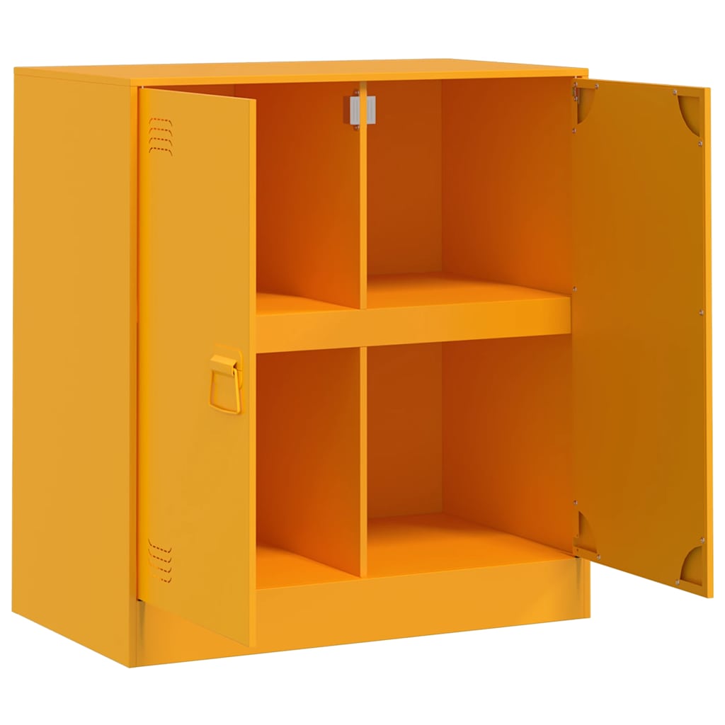 Credenza Giallo Senape 67x39x73 cm in Acciaio - homemem39