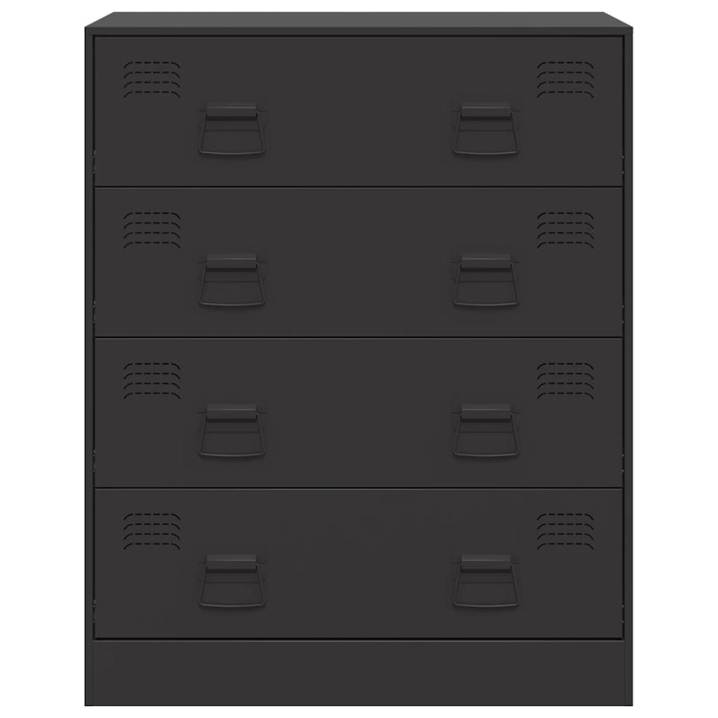 Credenza Nera 67x39x83 cm in Acciaio - homemem39