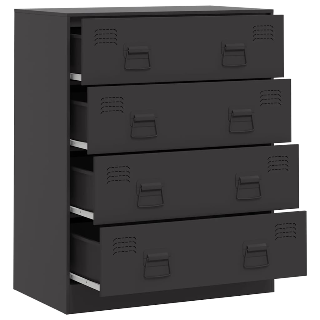 Credenza Nera 67x39x83 cm in Acciaio - homemem39