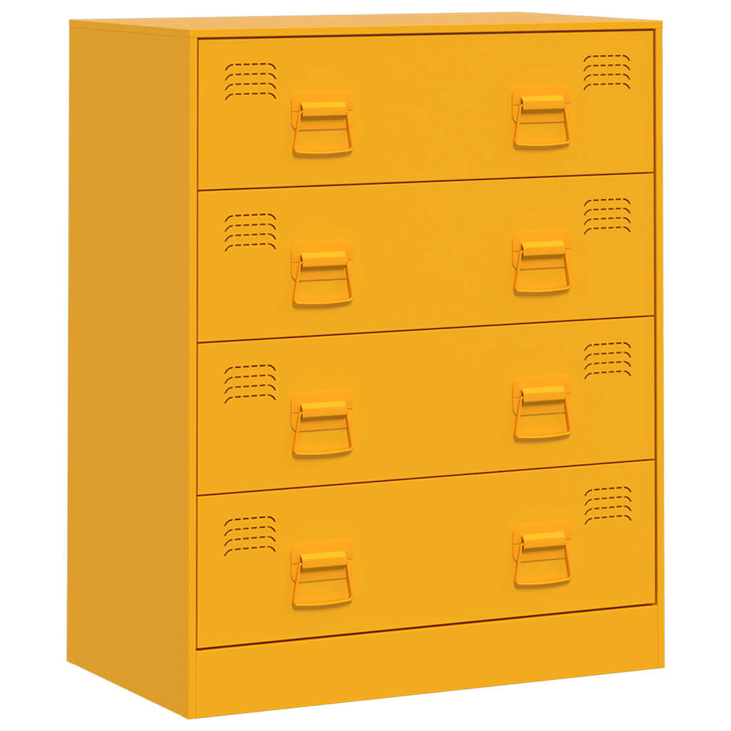Credenza Giallo Senape 67x39x83 cm in Acciaio - homemem39