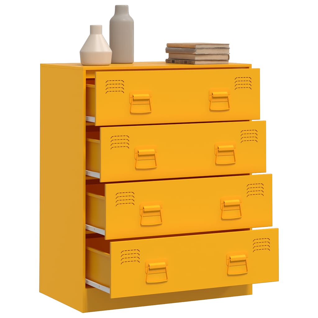 Credenza Giallo Senape 67x39x83 cm in Acciaio - homemem39