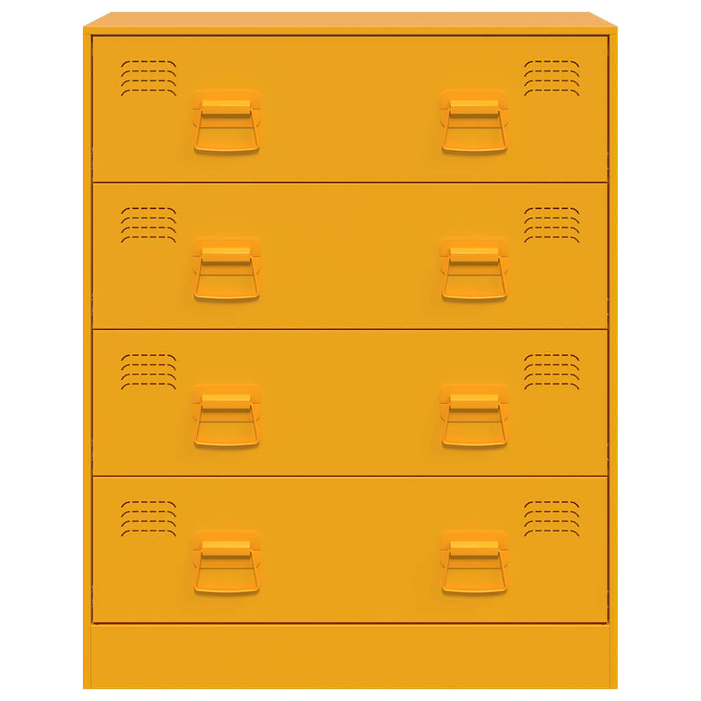 Credenza Giallo Senape 67x39x83 cm in Acciaio - homemem39