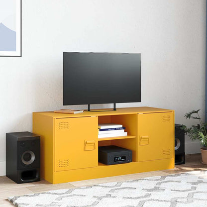 Mobile Porta TV Giallo Senape 99x39x44 cm in Acciaio | homemem39