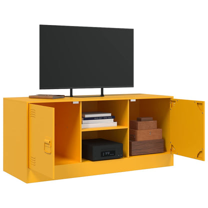 Mobile Porta TV Giallo Senape 99x39x44 cm in Acciaio - homemem39