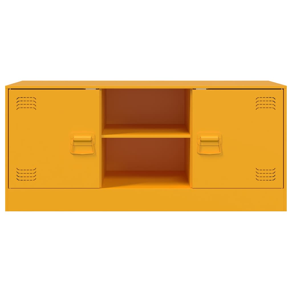 Mobile Porta TV Giallo Senape 99x39x44 cm in Acciaio | homemem39