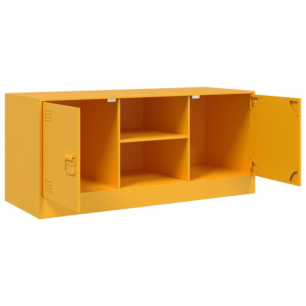 Mobile Porta TV Giallo Senape 99x39x44 cm in Acciaio - homemem39