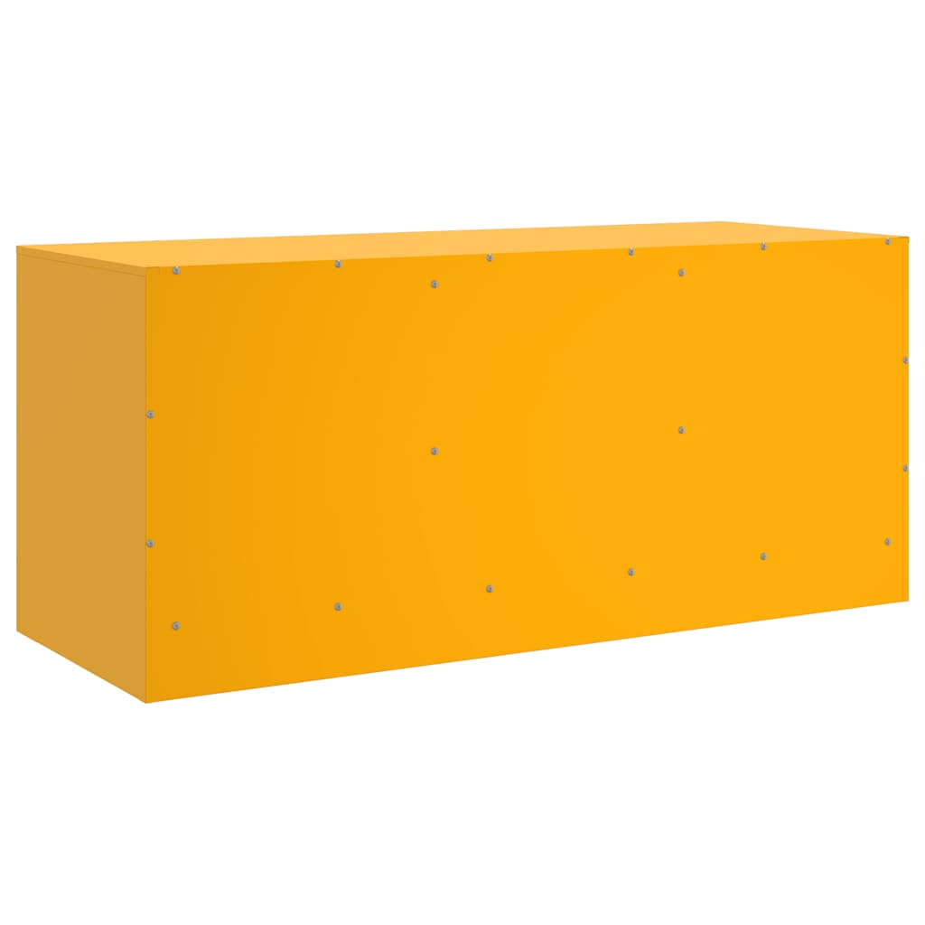 Mobile Porta TV Giallo Senape 99x39x44 cm in Acciaio - homemem39