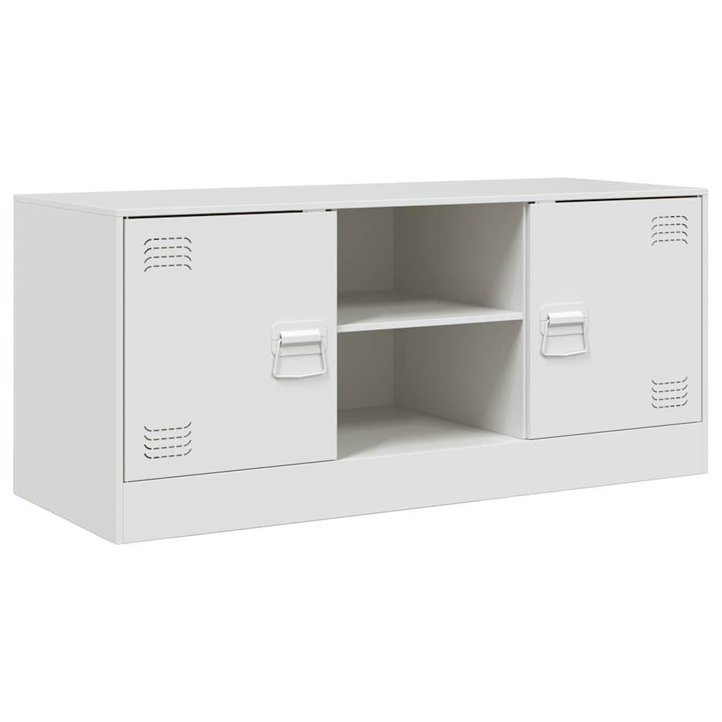 Mobile Porta TV Bianco 99x39x44 cm in Acciaio - homemem39