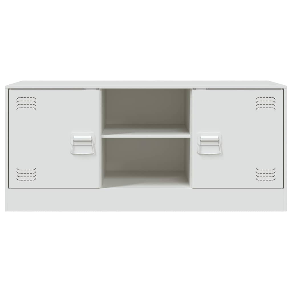 Mobile Porta TV Bianco 99x39x44 cm in Acciaio - homemem39