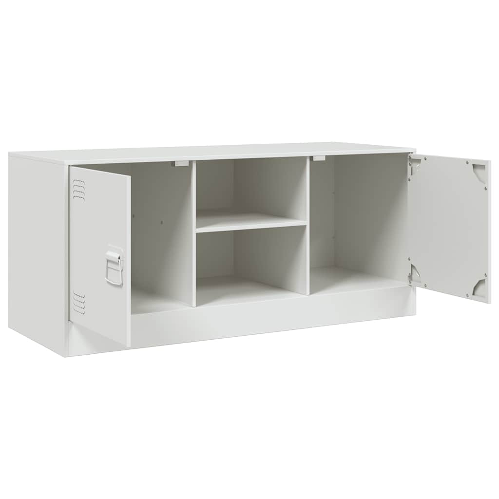 Mobile Porta TV Bianco 99x39x44 cm in Acciaio | homemem39