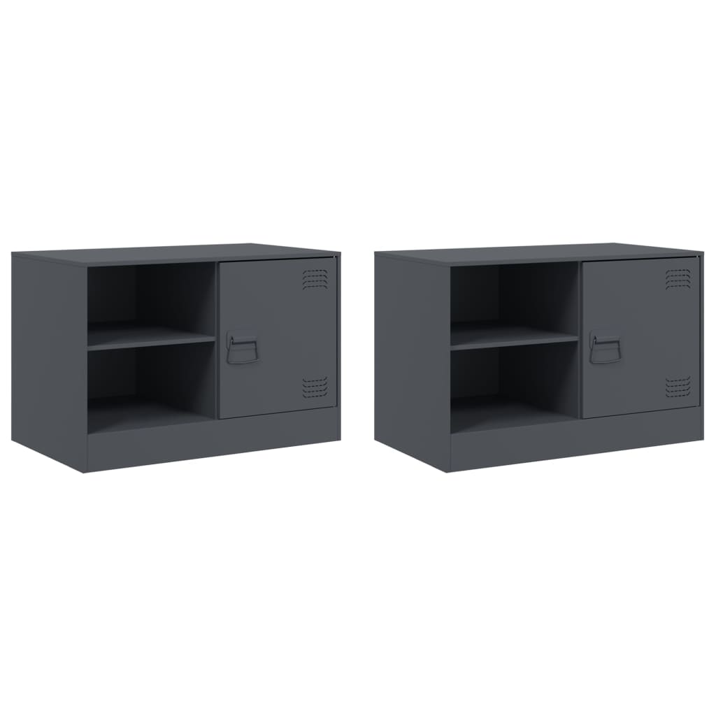 Mobili TV 2 pz Antracite 67x39x44 cm in Acciaio | homemem39